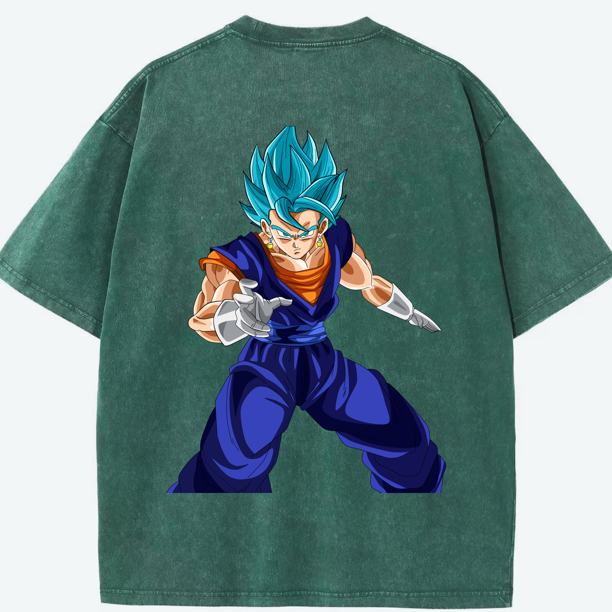 （画像用） ドラゴンボール ベジット DRAGON BALL Vegetto 綿100% ヴィンテージ風 半袖Tシャツ（背面プリント）